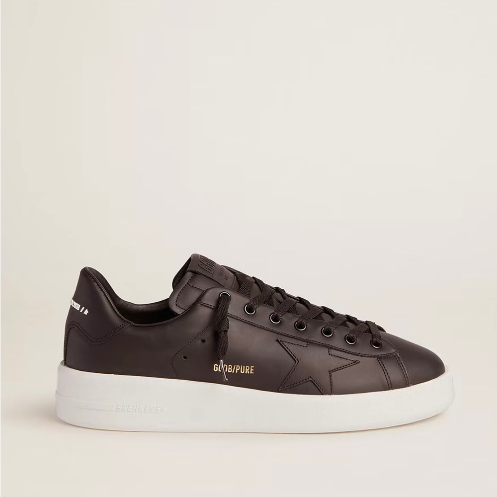 Golden Goose Black Leather Purestar Sneakers